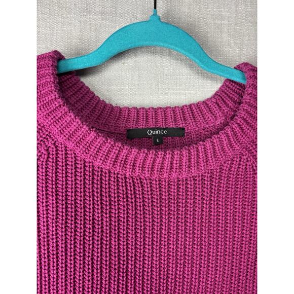 Quince 100% Organic Cotton Crew Neck Sweater Pink Women’s Size L - Picture 1 of 6